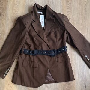 Diva Boutique Brown Women's Blazer Dress with Belt
